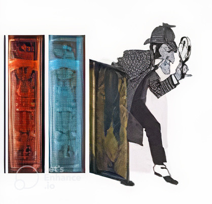 Detective peeking out from a few library books
